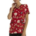 thumbnail image 1 of Scrubstar Women's Rudolph "Santa's Cookies" V-Neck Print Top, 1 of 6