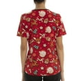 thumbnail image 4 of Scrubstar Women's Rudolph "Santa's Cookies" V-Neck Print Top, 4 of 6
