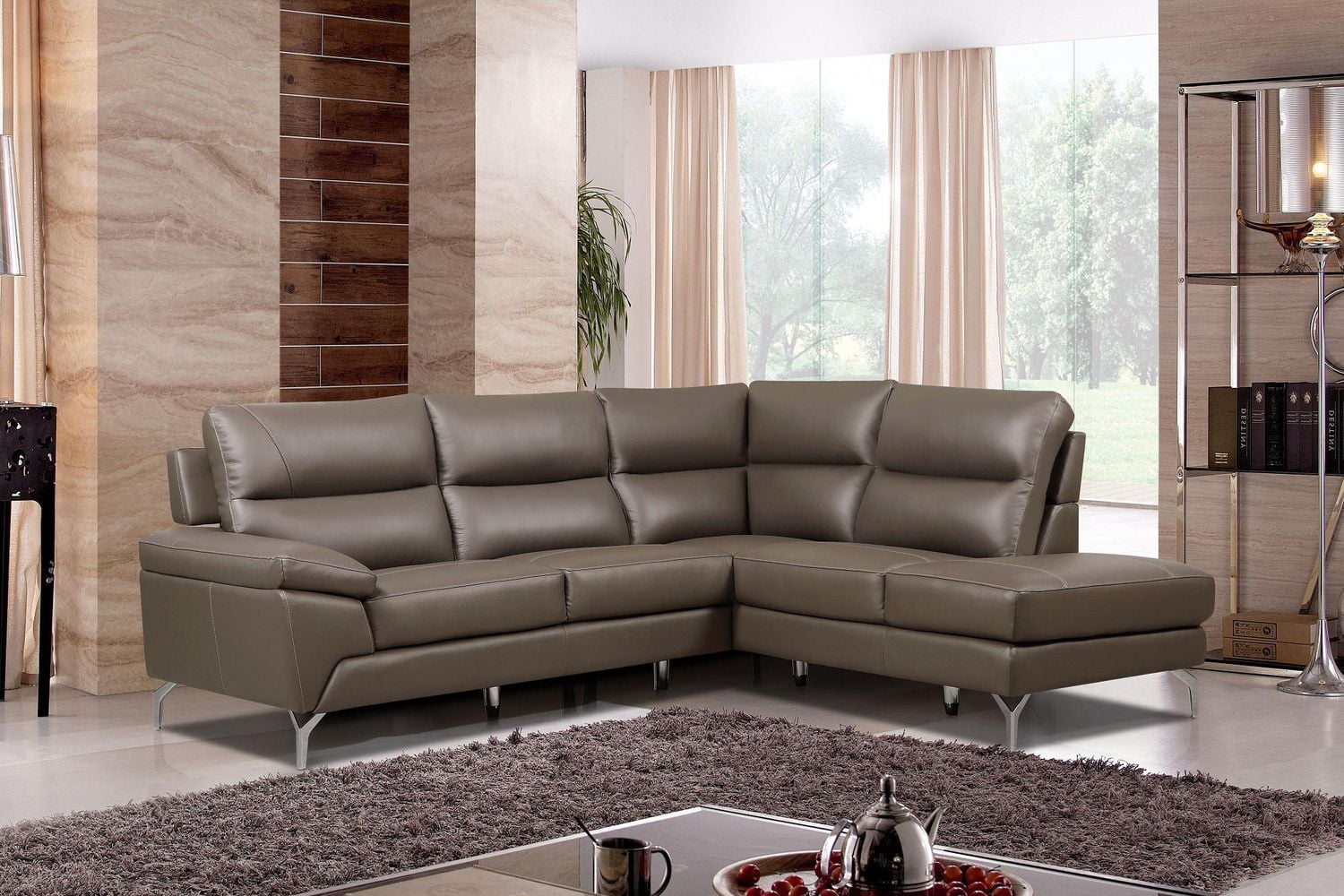 Topline Home Furnishings 2pc Grey Sectional Walmart Canada