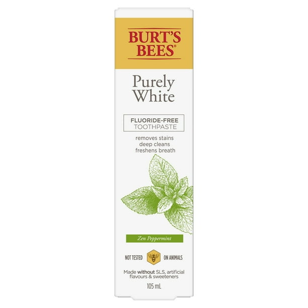 Burt's Bees Toothpaste, Fluoride Free, Purely White, Zen Peppermint, 150 mL Walmart.ca