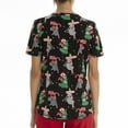 thumbnail image 4 of Scrubstar Women's "Christmas Creatures" V-Neck Print Top, 4 of 6