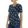 thumbnail image 2 of Scrubstar Women's "Ombre Snowflakes" V-Neck Print Top, 2 of 6