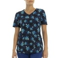 thumbnail image 1 of Scrubstar Women's "Ombre Snowflakes" V-Neck Print Top, 1 of 6
