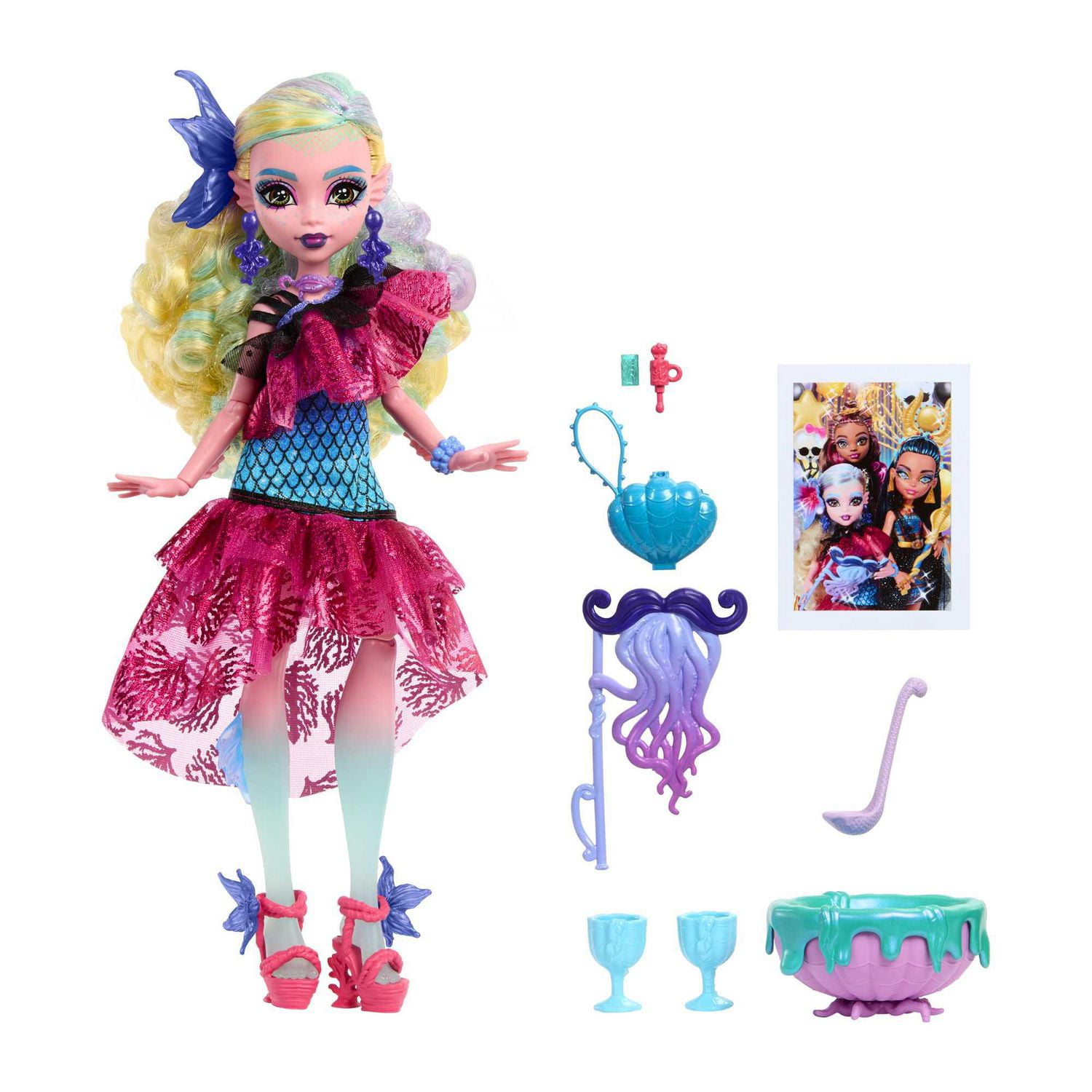 Monster High Lagoona Blue Fashion Doll in Monster Ball Party Dress with  Accessories