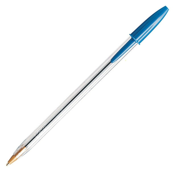 Sachet de 5 stylos bille Brite à capuchon pointe moyenne 0,7 mm. Encre  Bleue. sur