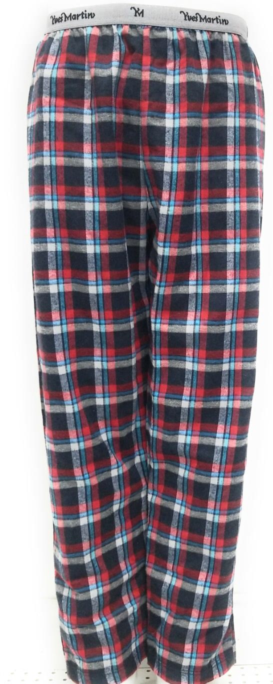 Yves Martin - Flannel sleep pants, red plaid - Plus Size. Colour: red.  Size: 2xl