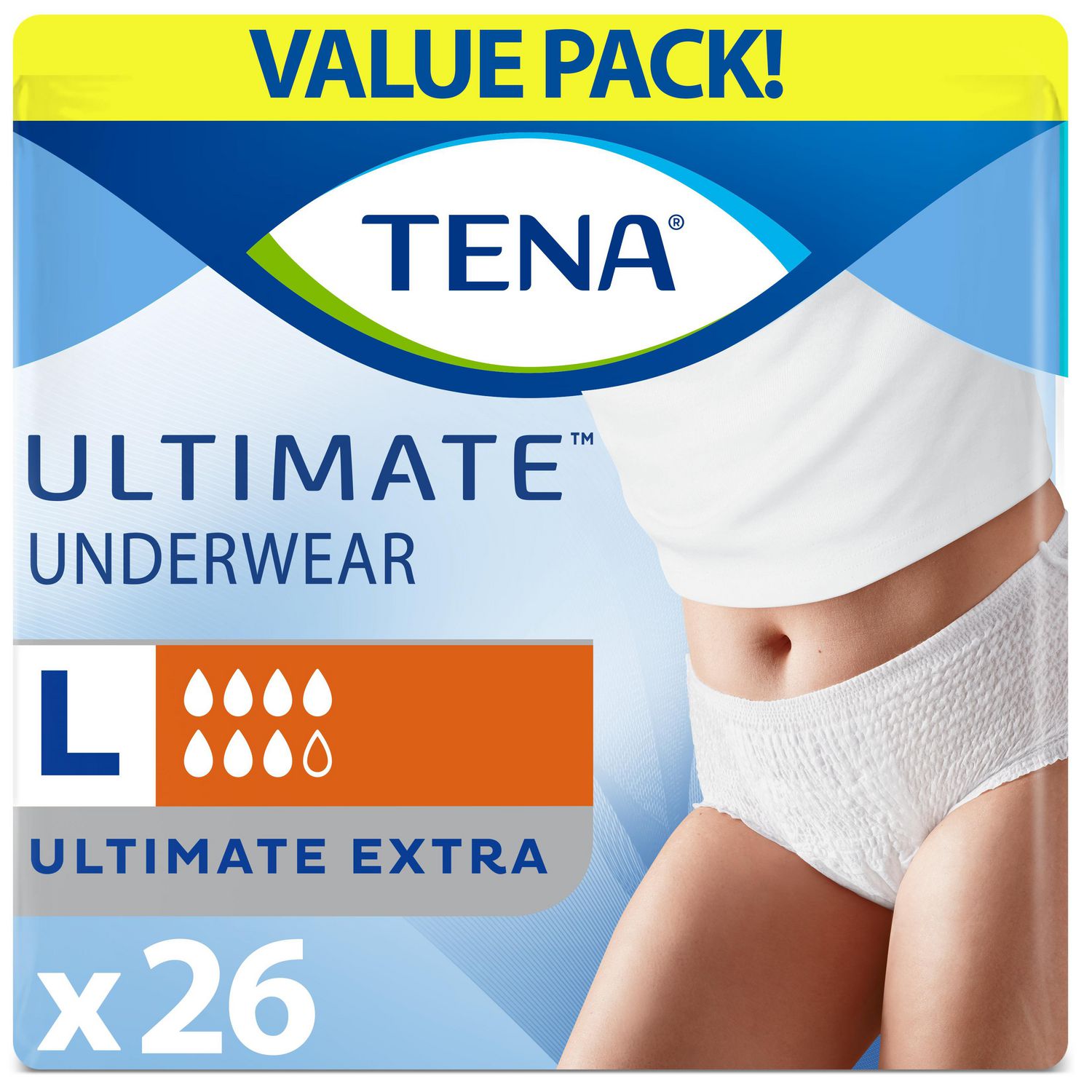 TENA Men Premium Fit Protective Underwear - Large/Extra Large - 3 Packs of 8
