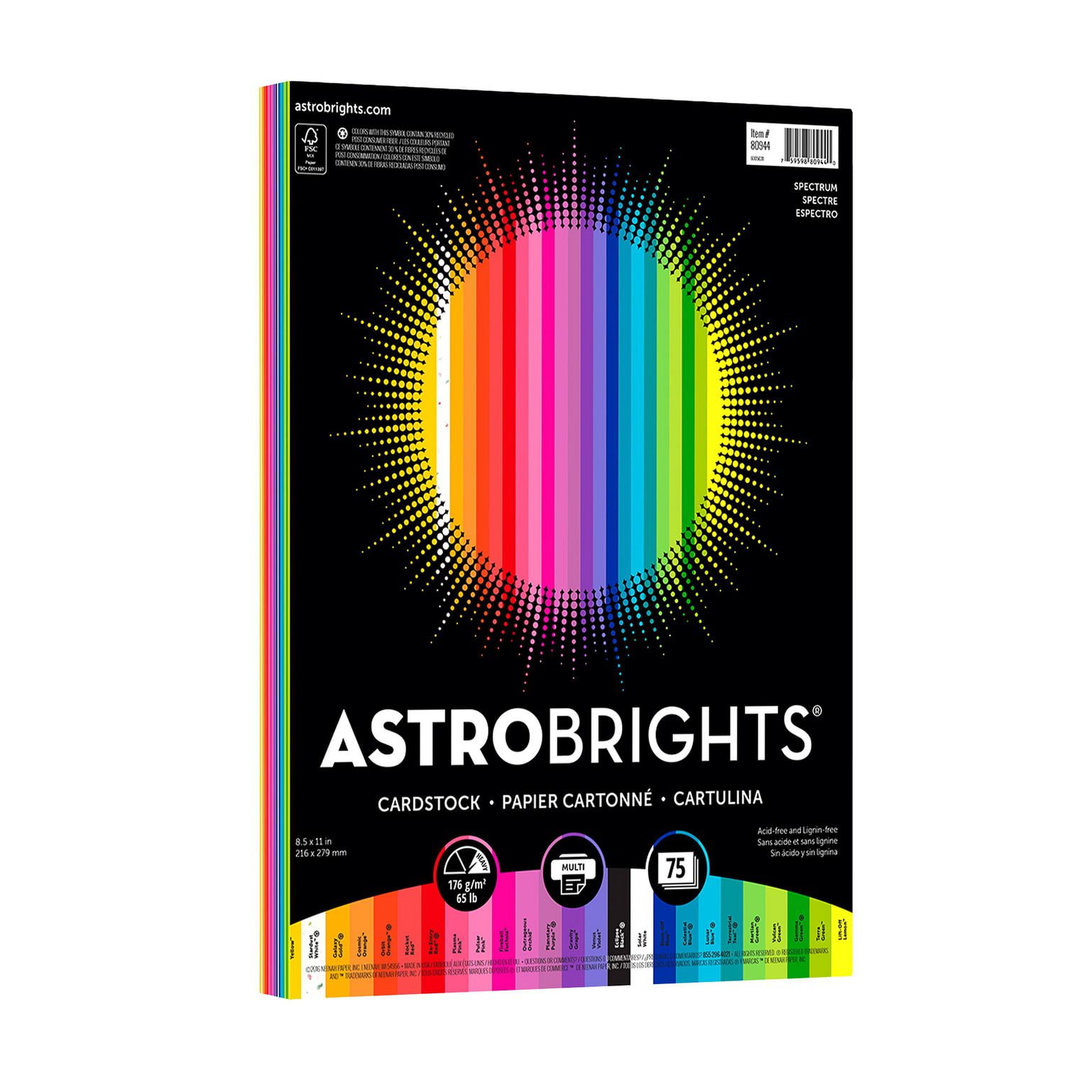 Astrobrights Spectrum 25 Colour Assorted Cardstock Paper Walmart Canada