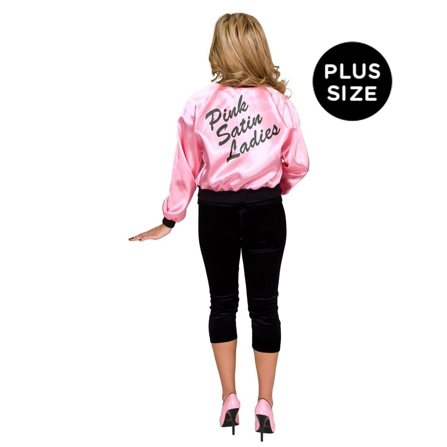 Pink satin jacket plus on sale size