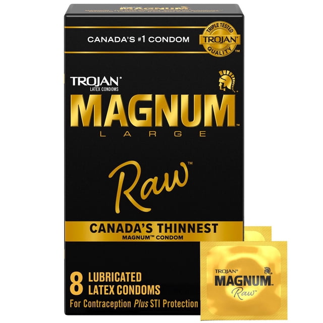 Trojan Magnum Raw Condoms, Large Thin Condoms, 8 Count
