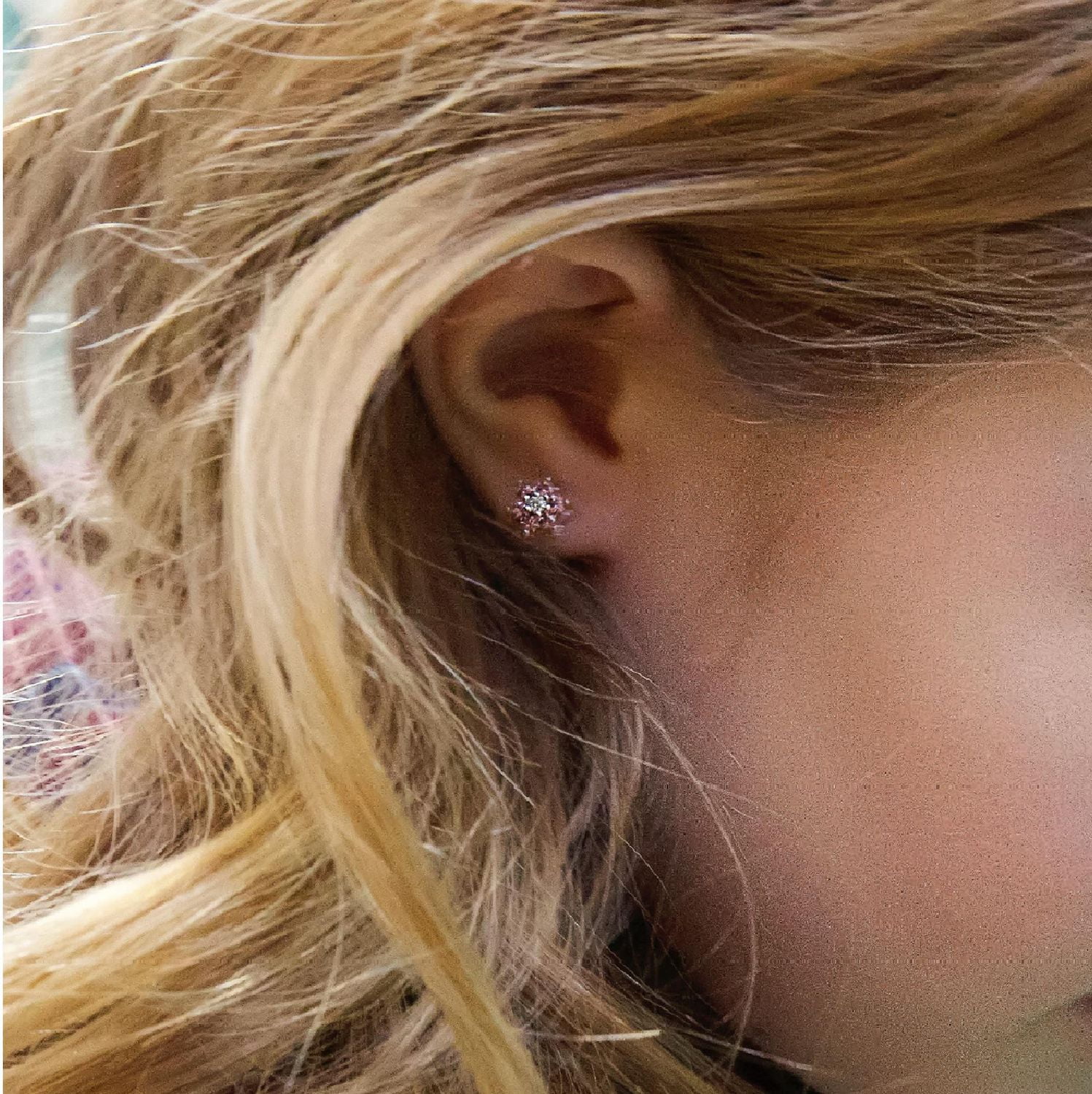 Unicornj Childrens Sterling Silver 925 Light Blue CZ 6 Petal Flower March Birth Month Stud Post Earrings