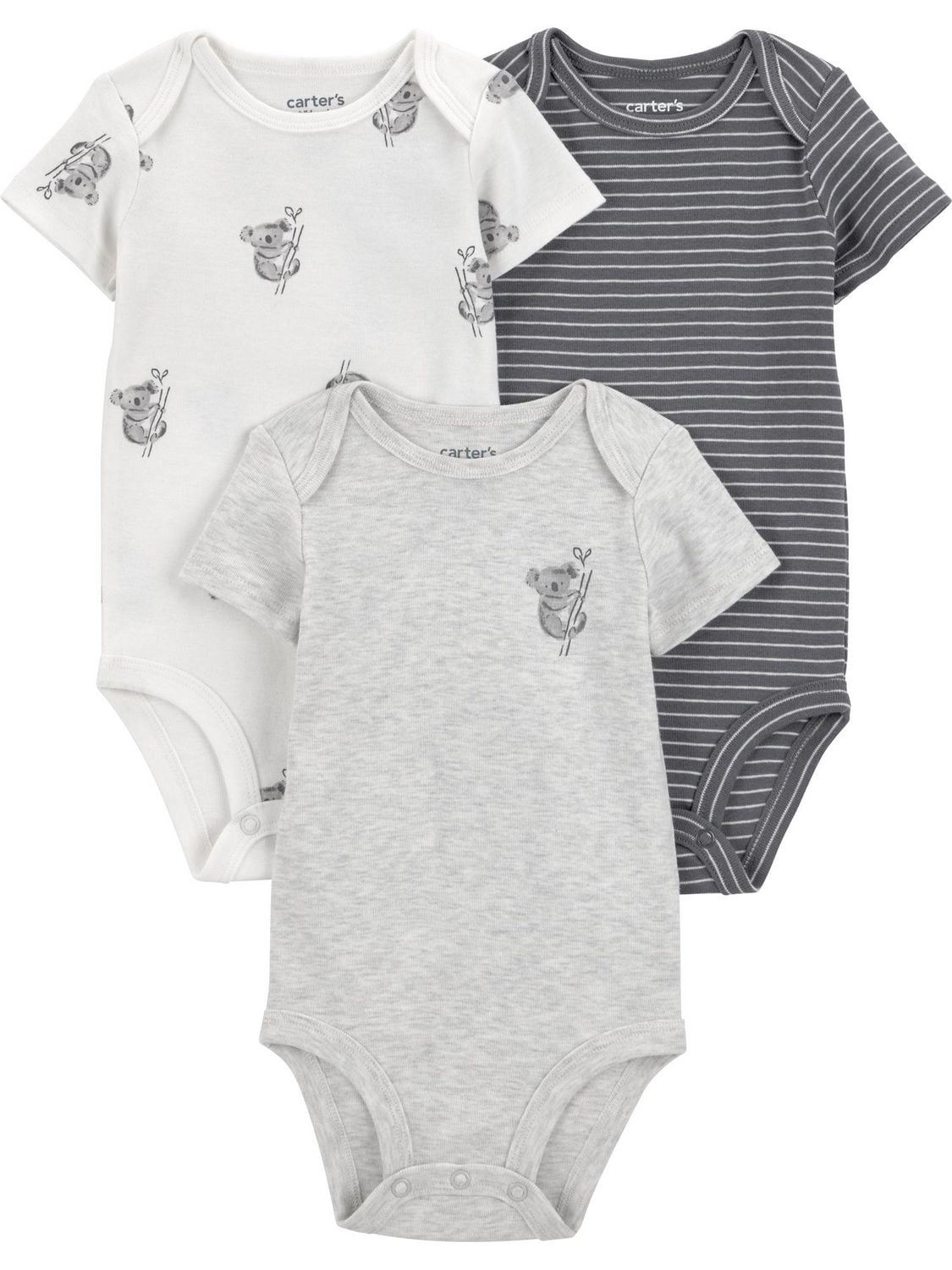 Carter's Child of Mine IB 3PK Bodysuit - Grey Koala