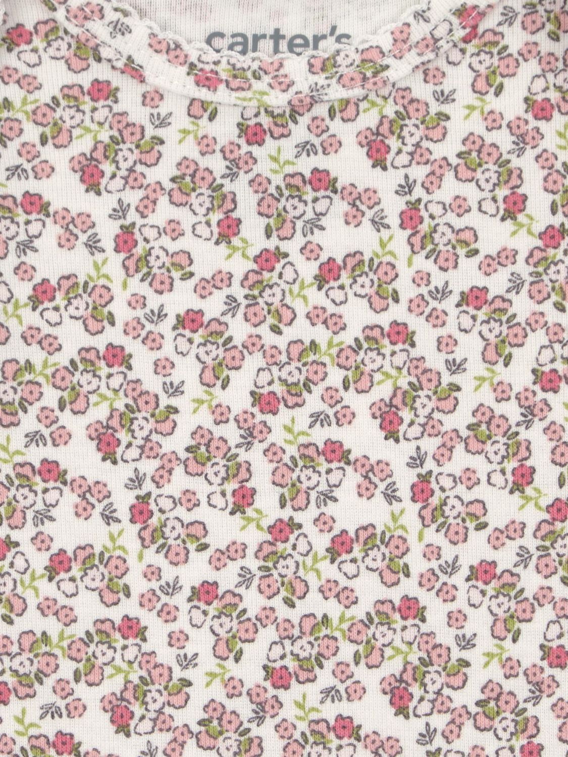 Carter's Child of Mine Infant Girl 3pk Bodysuits Short Sleeve Pink Floral Love