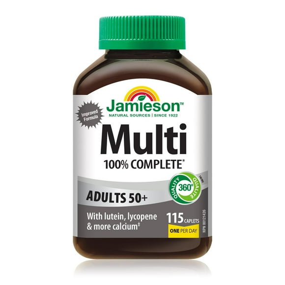 Jamieson 100% Complete Multivitamin Caplets for Adults 50+, 115 Caplets