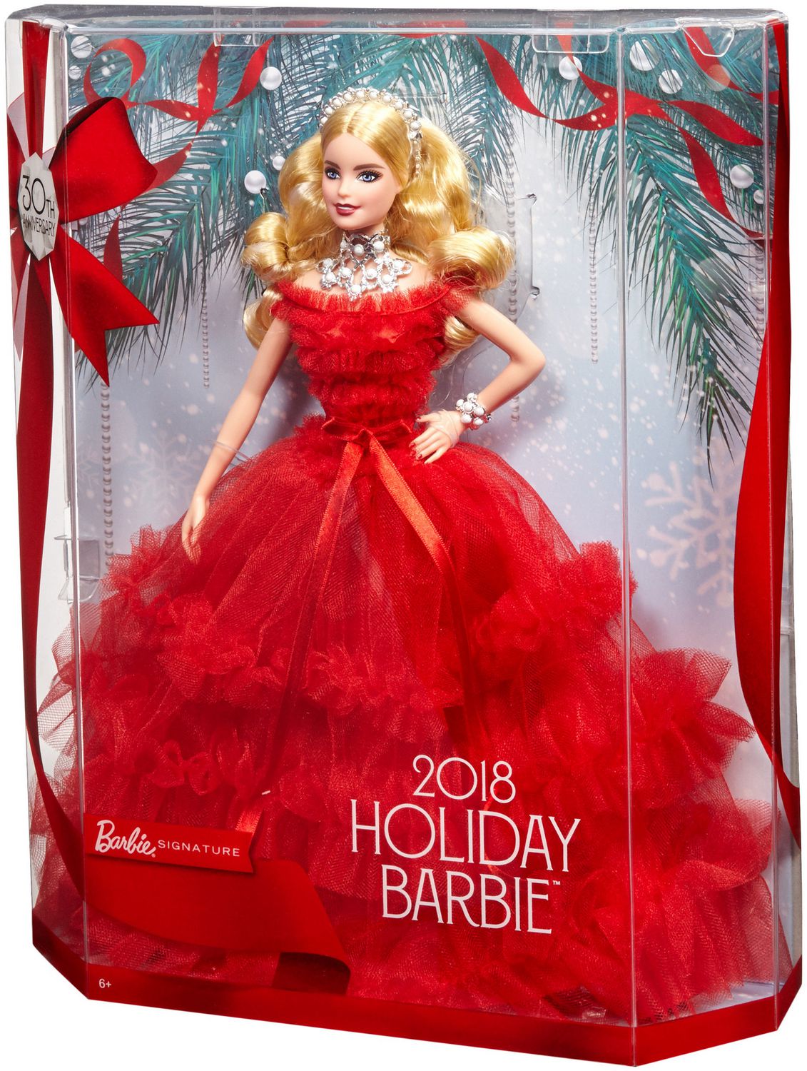 2018 blonde holiday barbie