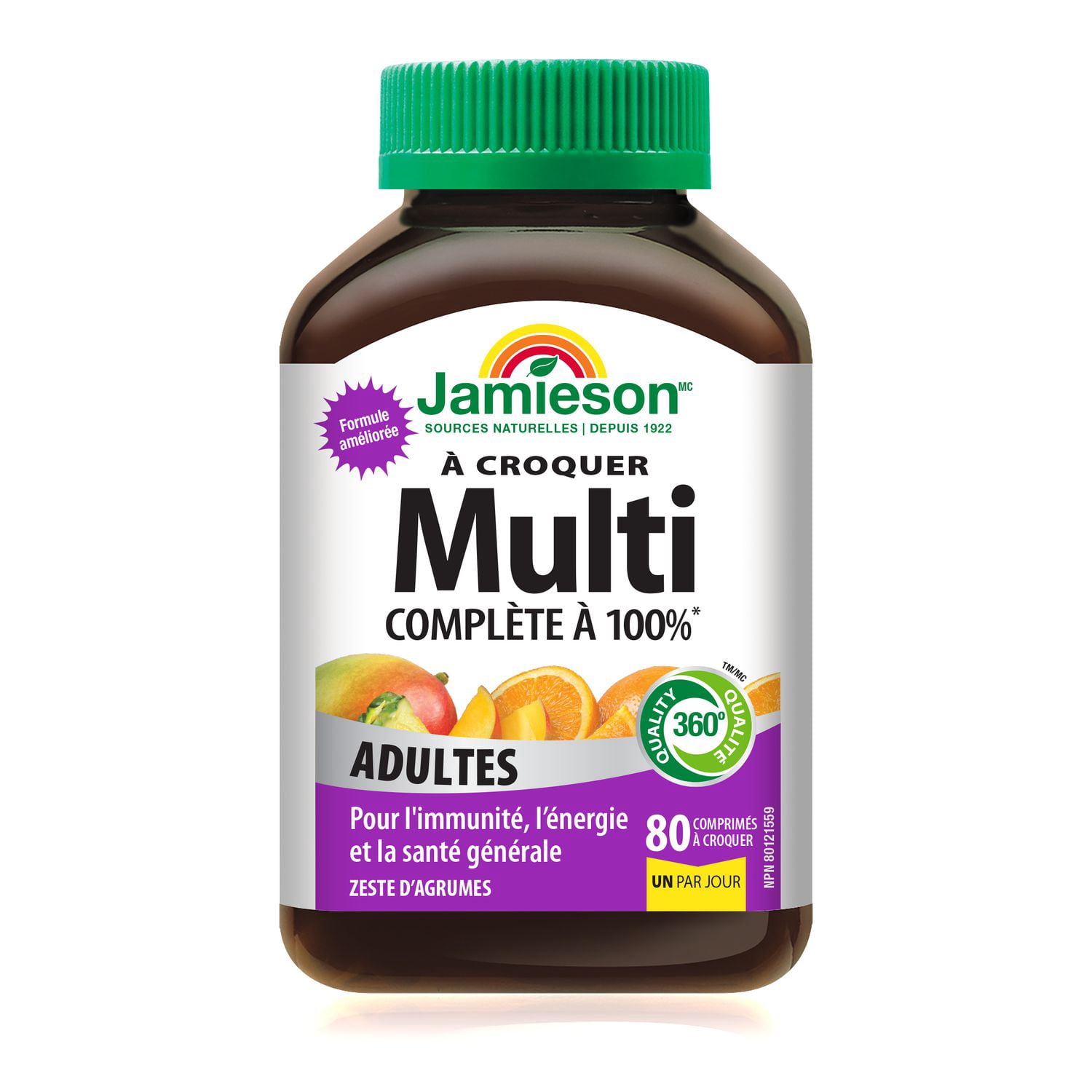 Jamieson 100% Complete Multivitamin Chewable Tablets, Citrus Twist, 115 Count