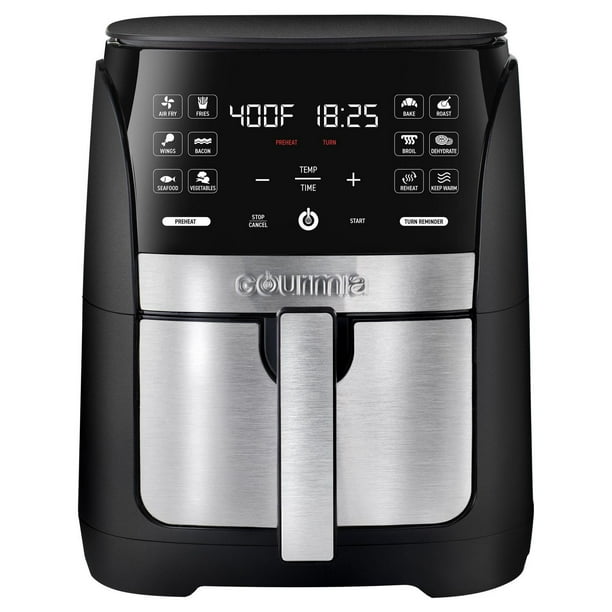  Gourmia Air Fryer Oven Digital Display 6 Quart Large AirFryer  Cooker 12 Touch Cooking Presets, XL Air Fryer Basket 1500w Power  Multifunction Stainless Steel FRY FORCE 360° (6 QT) : Home & Kitchen