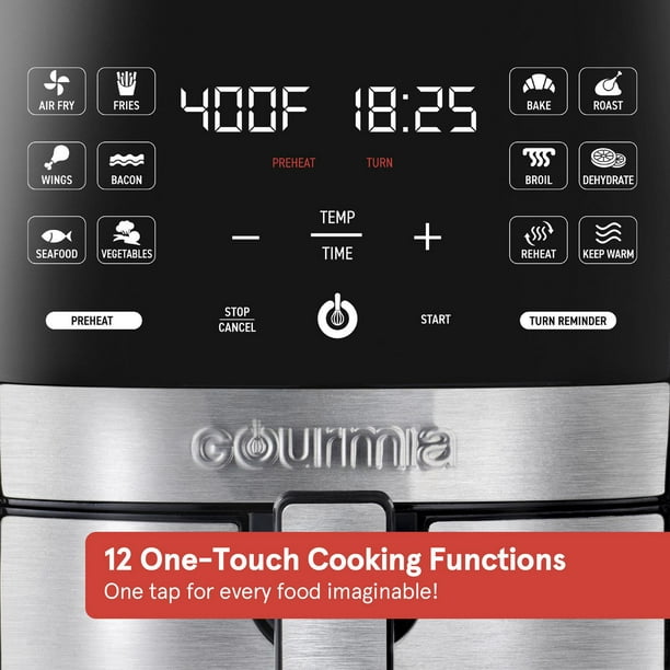 International, Gourmia GAF799 6.7-L / 7-QT Digital Air Fryer - No Oil  Healthy Frying - 10 One-Touch Cooking Functions - Guided Cooking Prompts -  Easy Clean-Up - Window Basket - Recipe Book Included