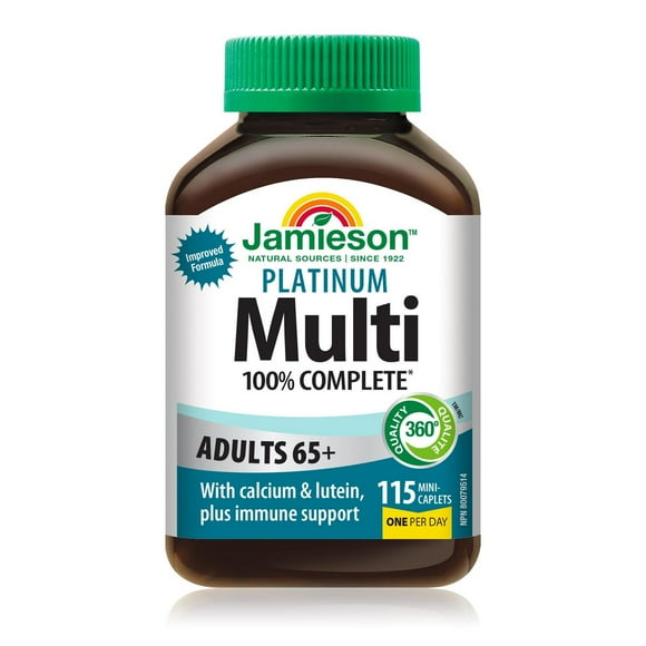 Jamieson Platinum Multivitamin for Adults 65+, 115 Caplets