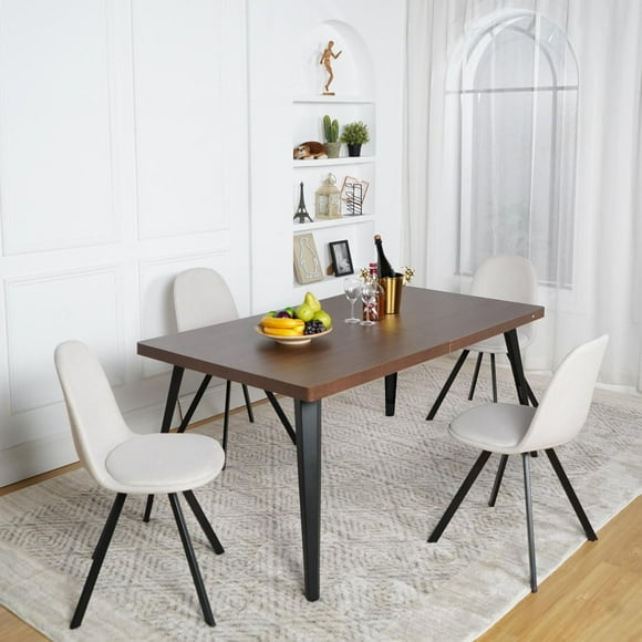 Homy Casa Dining Table Set with 4 Chairs - 5 Pieces Dining Room Sets with Upholstery Side Chairs for 4 Person