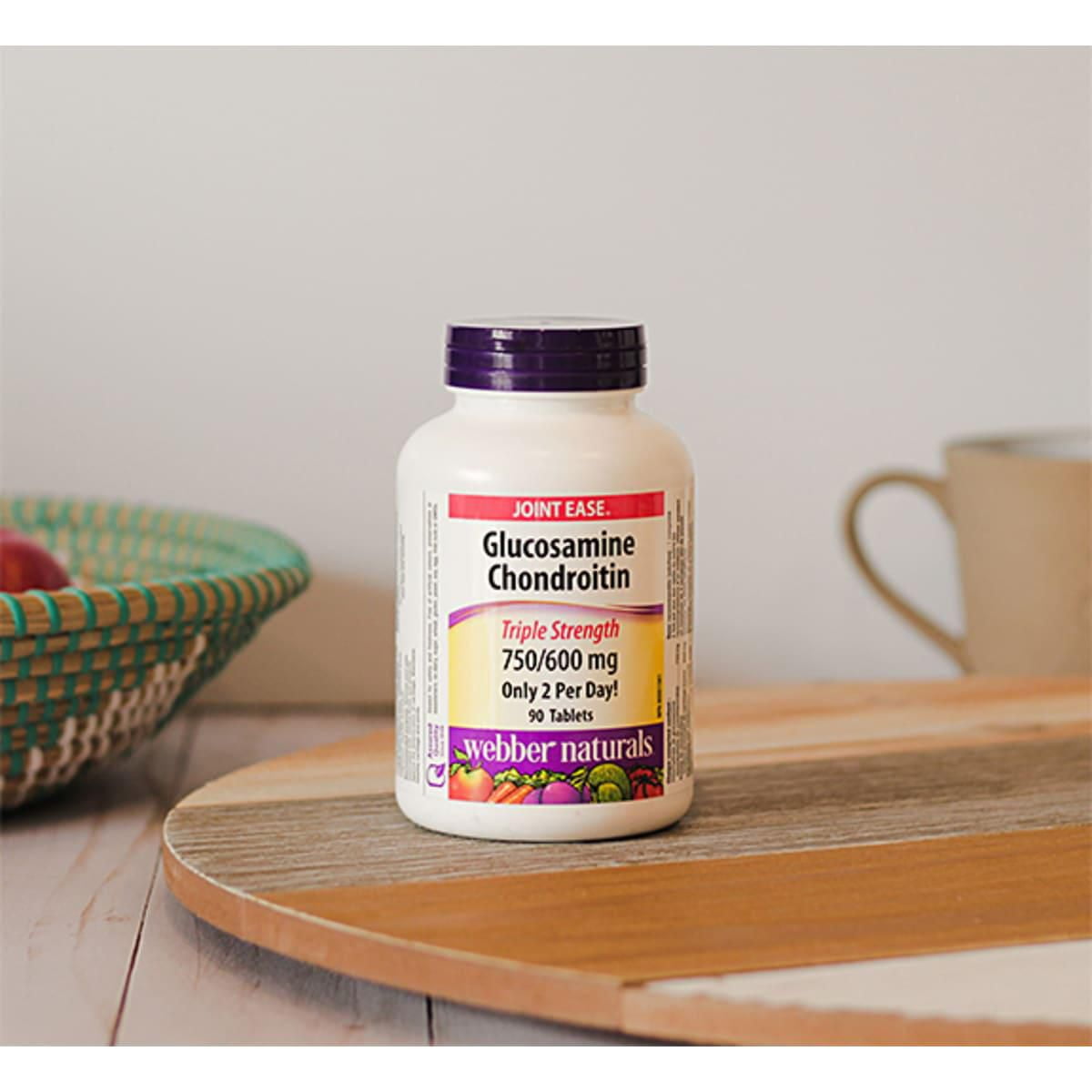 Webber Naturals Glucosamine Chondroïtine, Triple-Force, 750/600 mg 90 comprimés