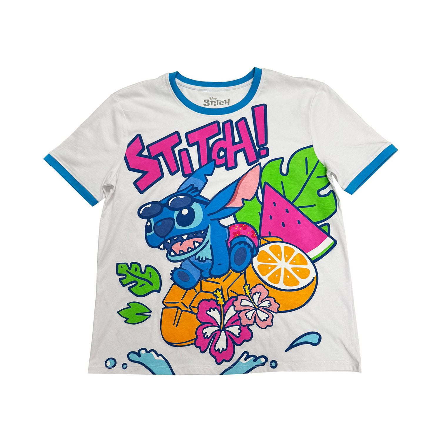 T-shirt à manches courtes Disney Fruity Stitch pour femme