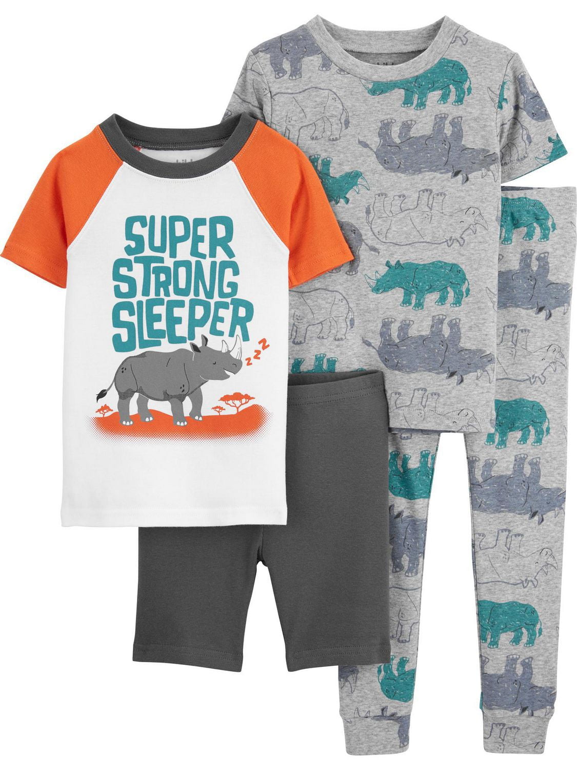 Child of Mine made by Carter's boys' Cotton 4-piece Pyjama - Rhino