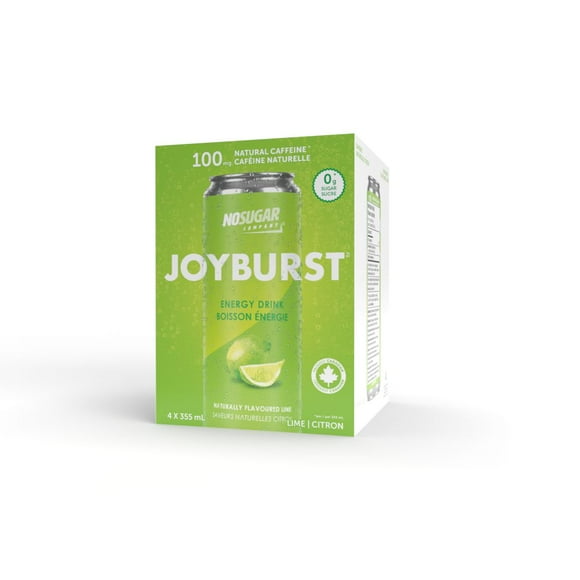 Joyburst Energy Drink Lime, 355ml Cans x 4