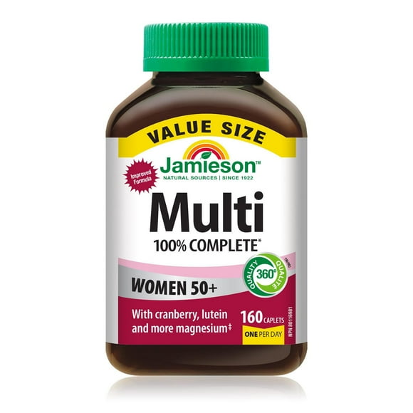 Jamieson 100% Complete Multivitamin for Women 50+ Value Size, 160 Caplets