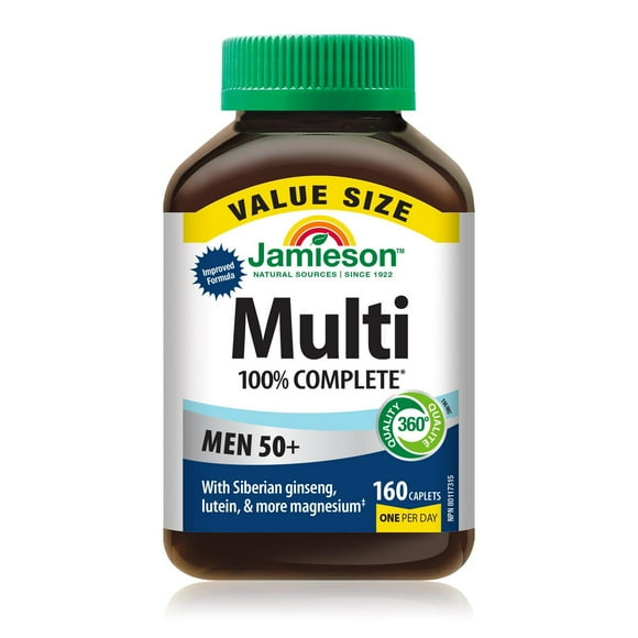 Jamieson 100% Complete Multivitamin for Men 50+, 160 Caplets