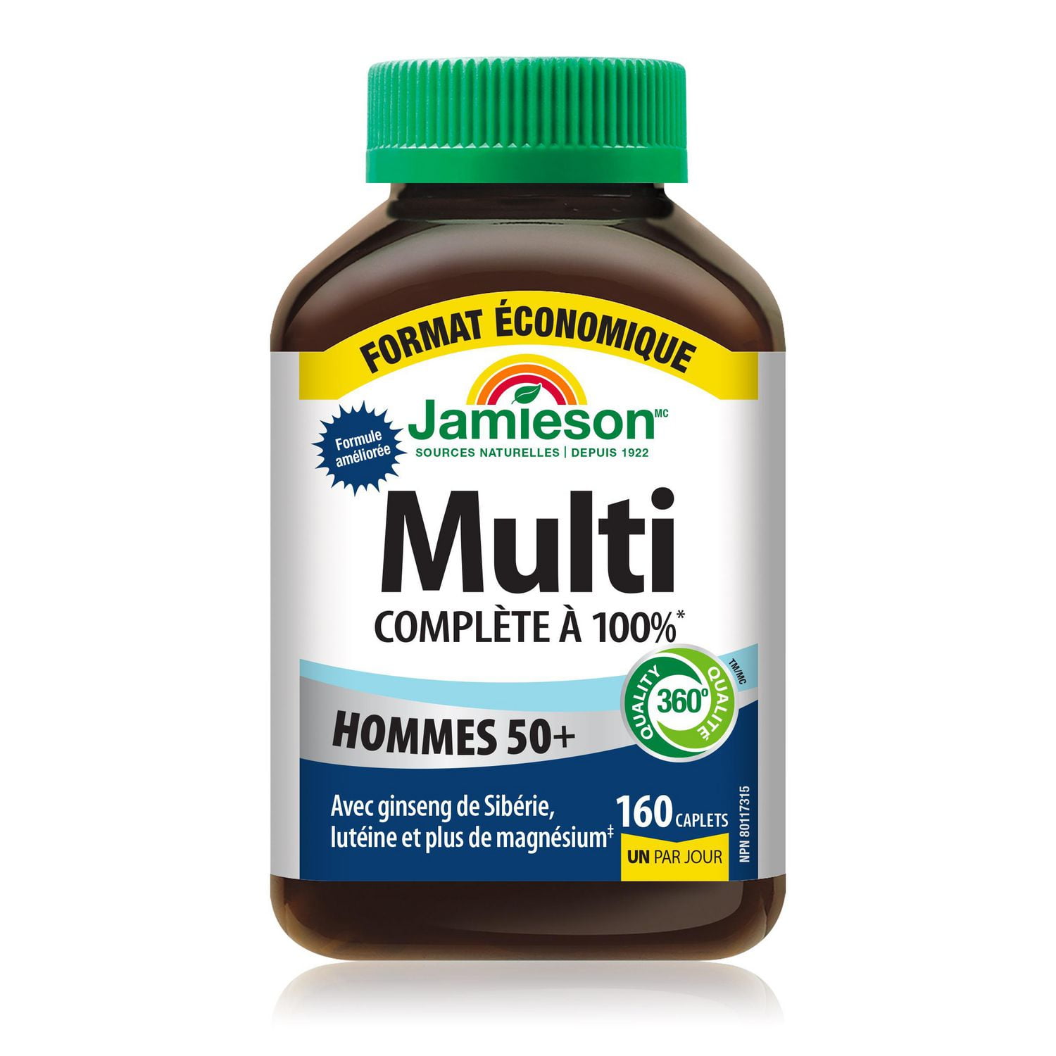Jamieson Multivitamine complète à 100 % pour hommes 50+ format économique 160 comprimés
