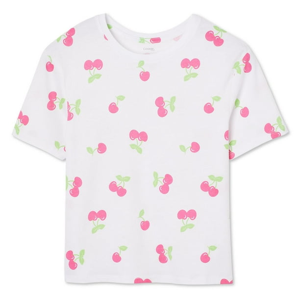 T-shirt Fille George Coton Manches Longues 11-12 Ans - Rose Imprimé Animal