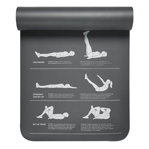 Gaiam Essentials Fitness Mat & Sling (10mm) (Colors: Grey)