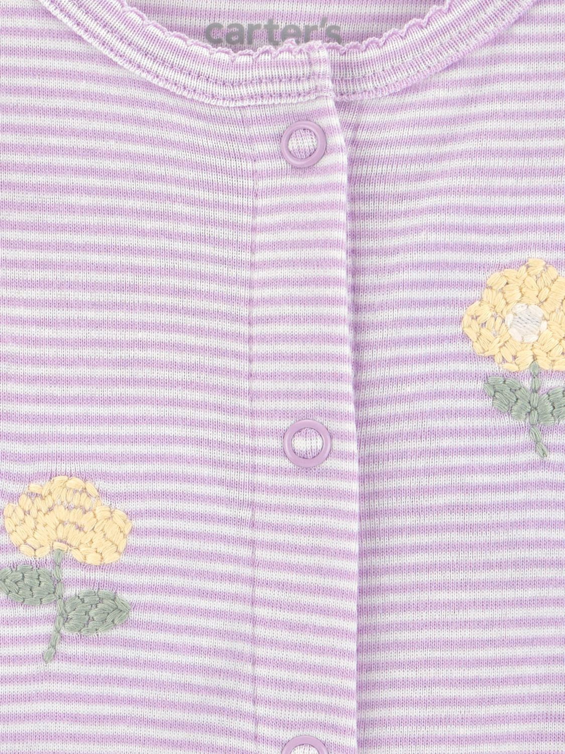 Carter's Child of Mine Infant Girl Stripe Romper Purple