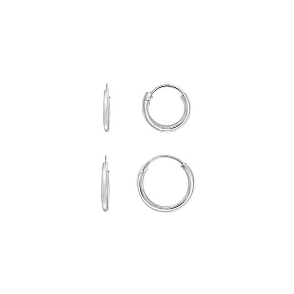 Luxury Designs Sterling Silver Hoop Earring Set of 2
