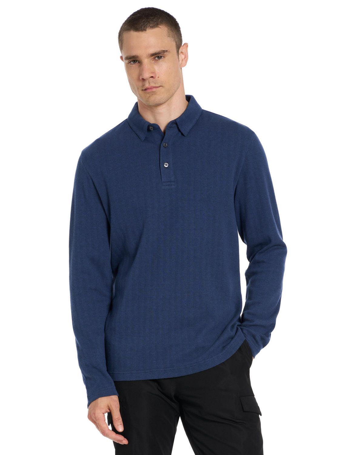 Polo à Manches Longues en Chevrons Van Heusen