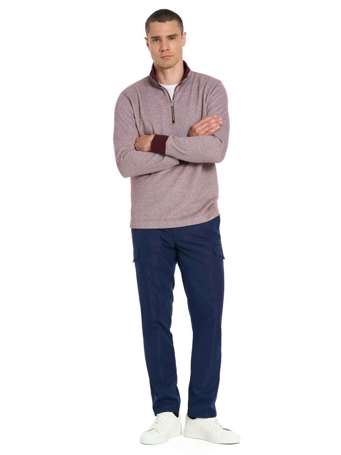 Pull à manches longues Van Heusen fermeture éclair 1/4
