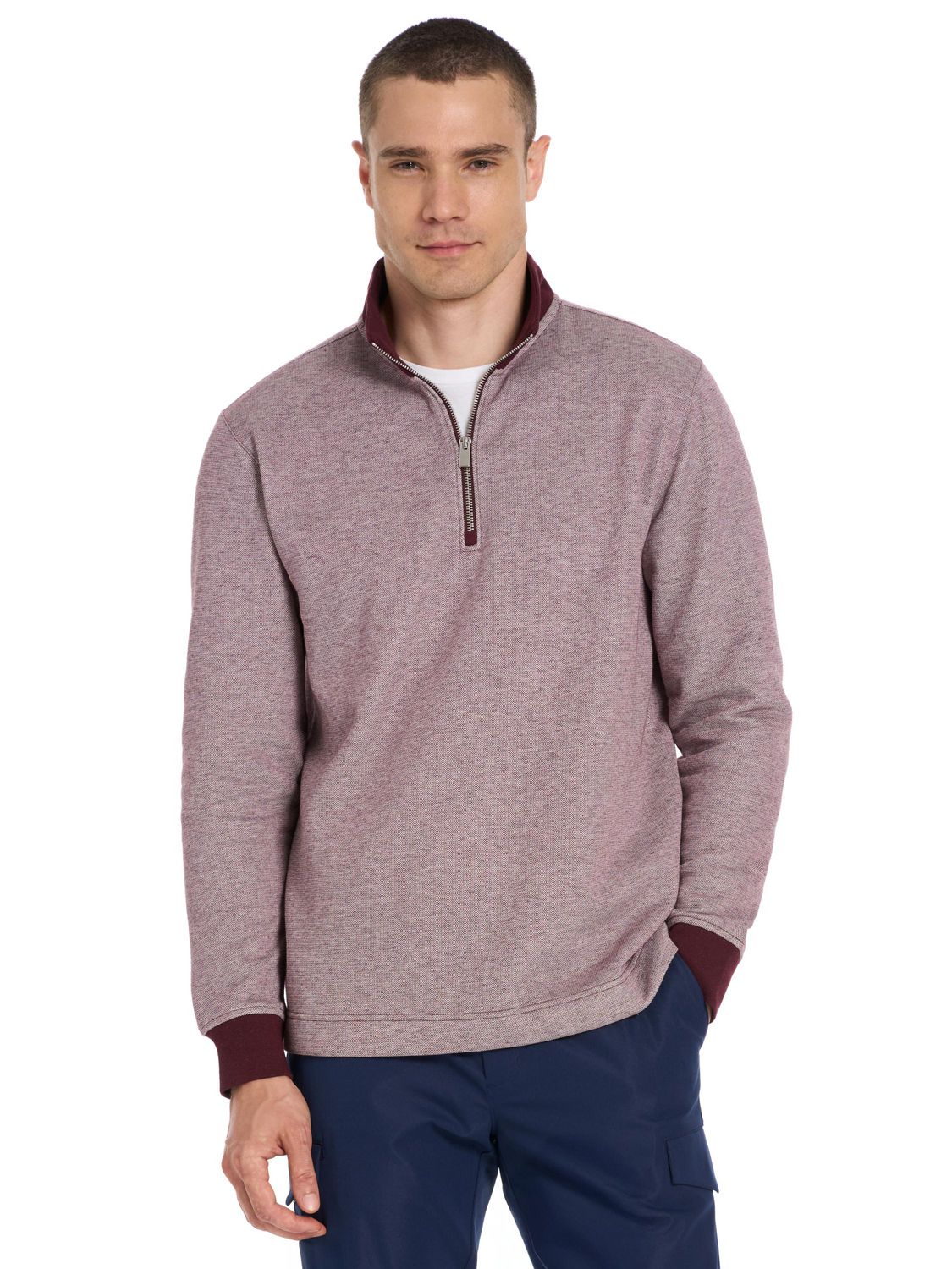 Pull à manches longues Van Heusen fermeture éclair 1/4