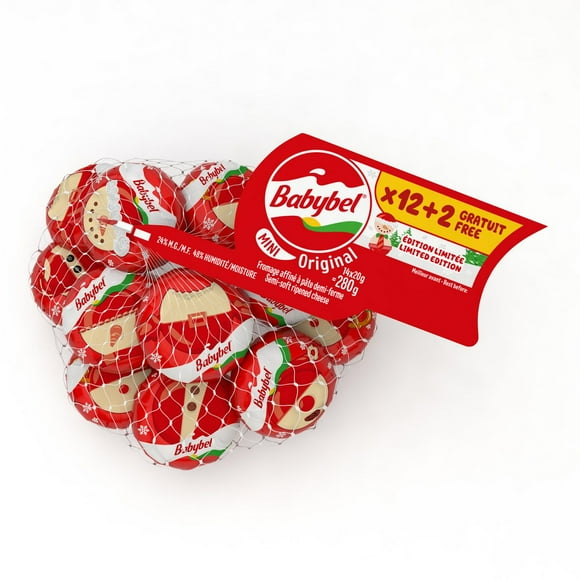 Mini Babybel collations au fromage original 12+2P Pack Boni 14 portions, 280 g