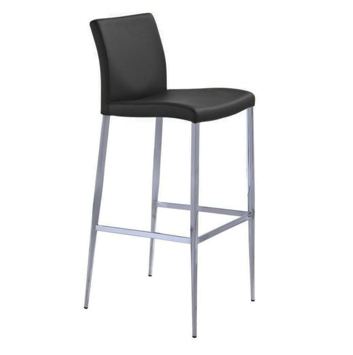 Modern Black Stool With Metal Frame, Counter 26"H. Stool Ideal for