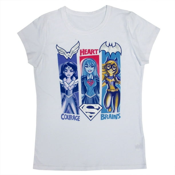 T-Shirt encolure ras du cou à manches courtes de Super Hero pour filles