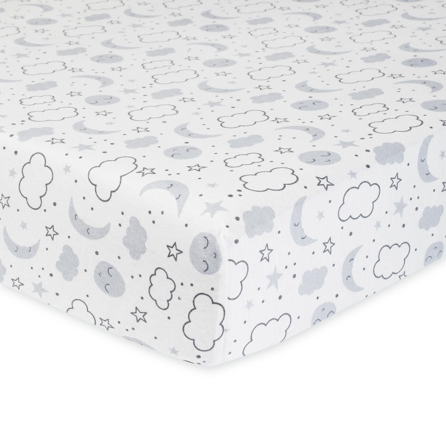 Gerber Organic Fitted Crib Sheet Grey Cosmic Walmart