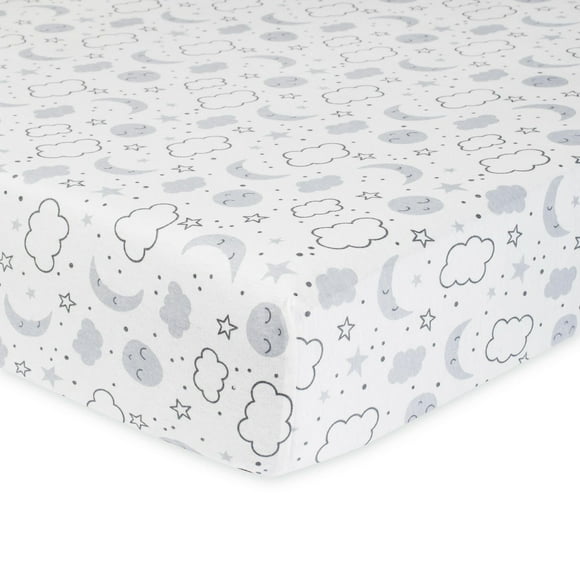 Gerber Organic Fitted Crib Sheet, Grey Cosmic