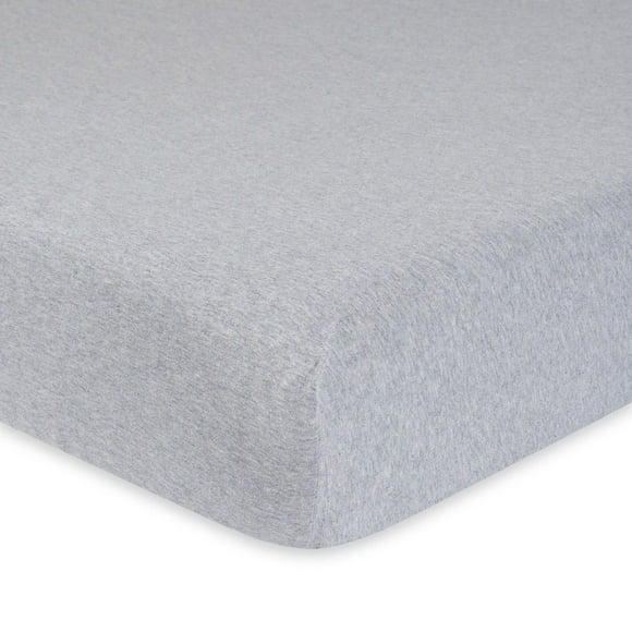 Gerber Organic Fitted Crib Sheet, Grey Heather Knit