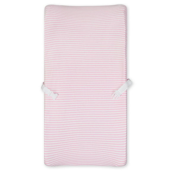 Gerber Organic Changing Pad Cover, Pink/Ivory Stripe