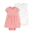 thumbnail image 1 of Carter's Child of Mine IG 2PK Romper - Orange Stripe, 1 of 3