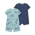 thumbnail image 1 of Carter's Child of Mine IB 2PK Romper - Blue Bikes, 1 of 3
