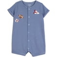 thumbnail image 1 of Carter's Child of Mine IB Romper - Blue Varsity Stripe, 1 of 3