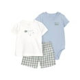 thumbnail image 1 of Carter's Child of Mine IB 3PC Short Set - Blue Gingham, 1 of 7