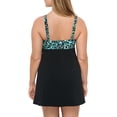 thumbnail image 2 of Krista Women's V-neck Ruched Front Nylon Spandex Swimdress, 2 of 4